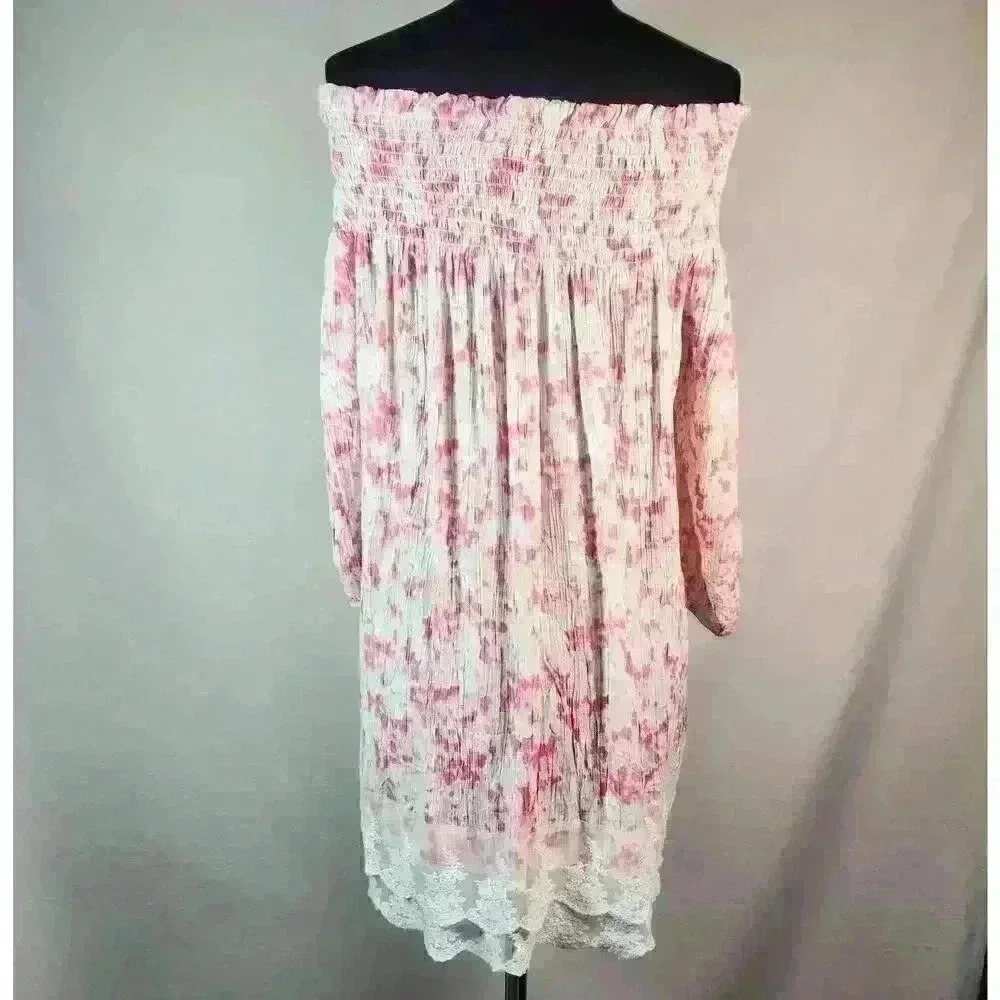 Tantrums Womens' XXL‎ Light-Weight Crinkle Top 3/4 Sleeves Off-The-Shoulder Top - Picture 2 of 8